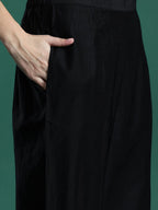 Indo Era Ethnic Motifs Zari Embroidered Liva Kurta With Trousers & Dupatta | Grocsy