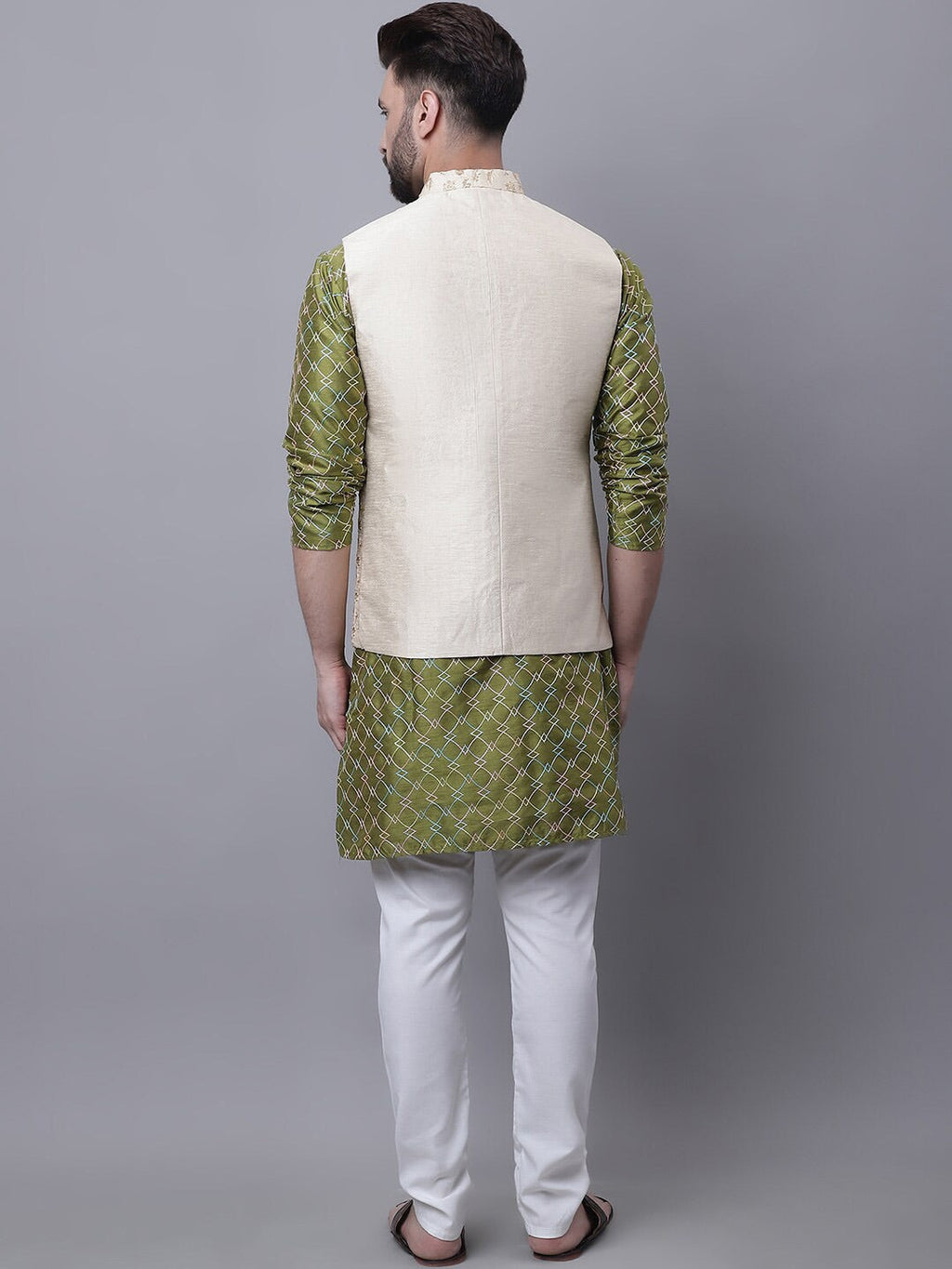 Sojanya M Ethnic Motifs Embroidered Thread Work Kurta With Churidar | Grocsy