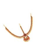 Yellow Chimes Gold-Toned Green Kundan Layered Temple Bridal Traditional Matha Patti | Grocsy