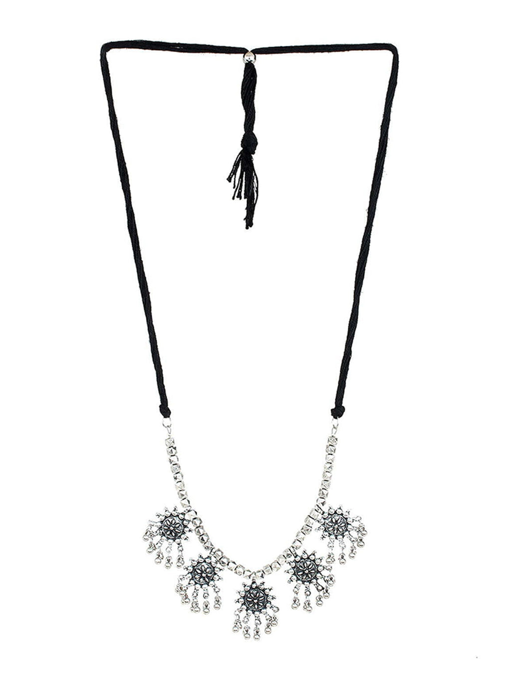 Cardinal Silver-Toned Oxidised Jewellery Set