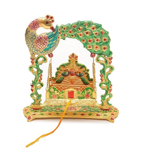 Labhcart Metal laddu Gopal Jhula Palna for Laddu Gopal Ji for 0 to 3 Number)(D12) | Grocsy