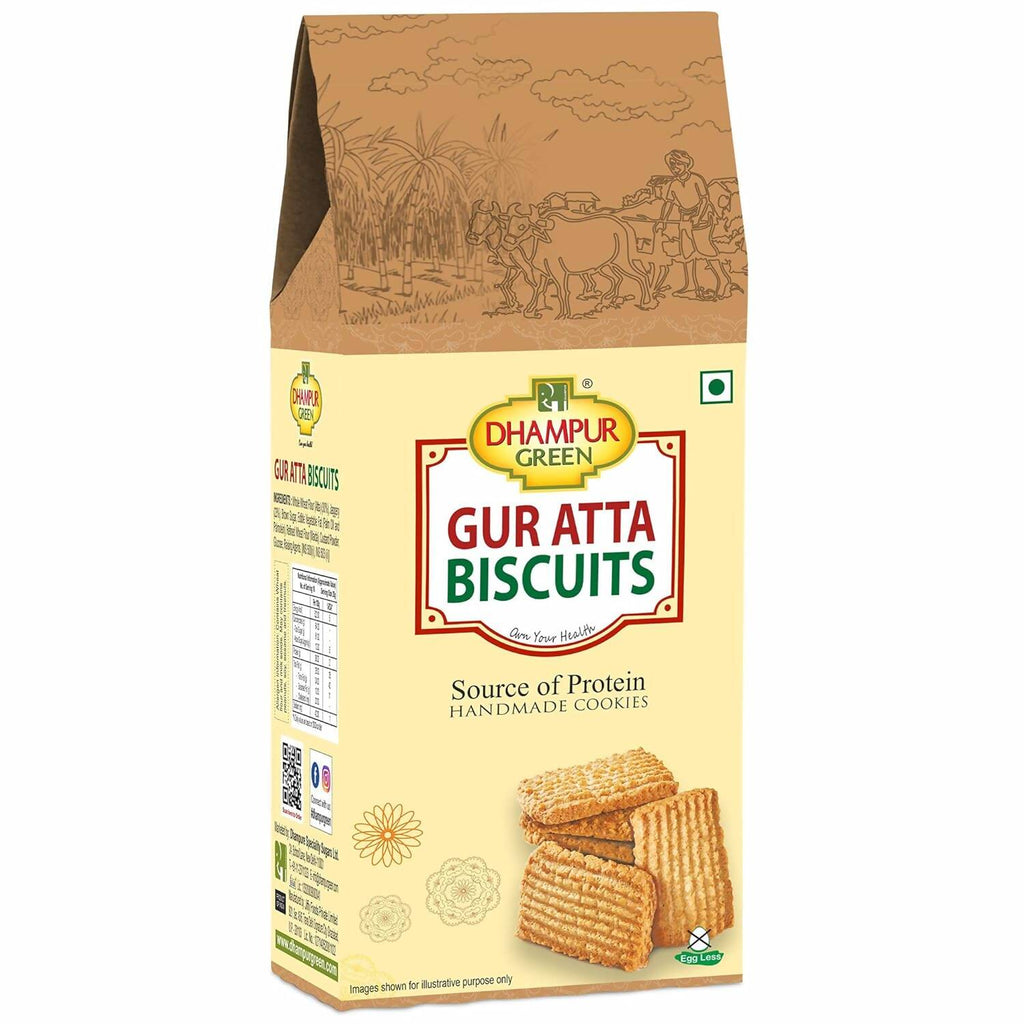 Dhampur Green Gur Atta Biscuit | Grocsy