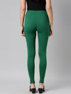 Souchii Green Solid Slim-Fit Leggings | Grocsy