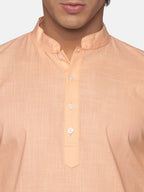 Sethukrishna Men Orange Pure Cotton Kurta with Pyjamas | Grocsy