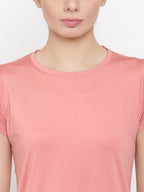 MKH Women Pink Dri-FIT Running T-shirt | Grocsy