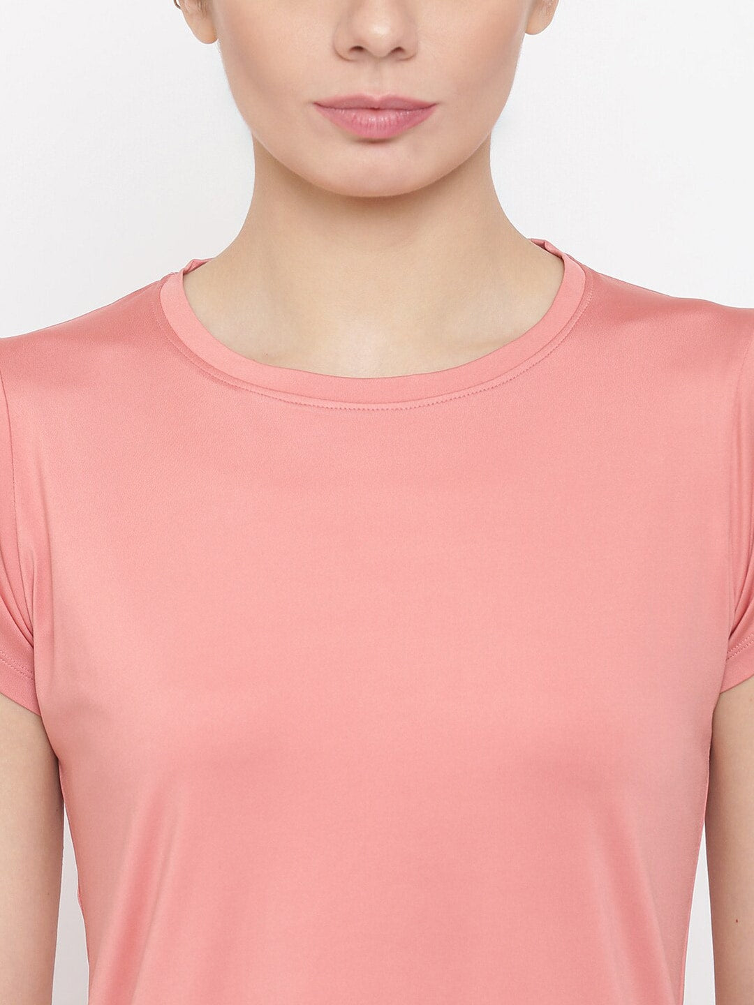 MKH Women Pink Dri-FIT Running T-shirt | Grocsy