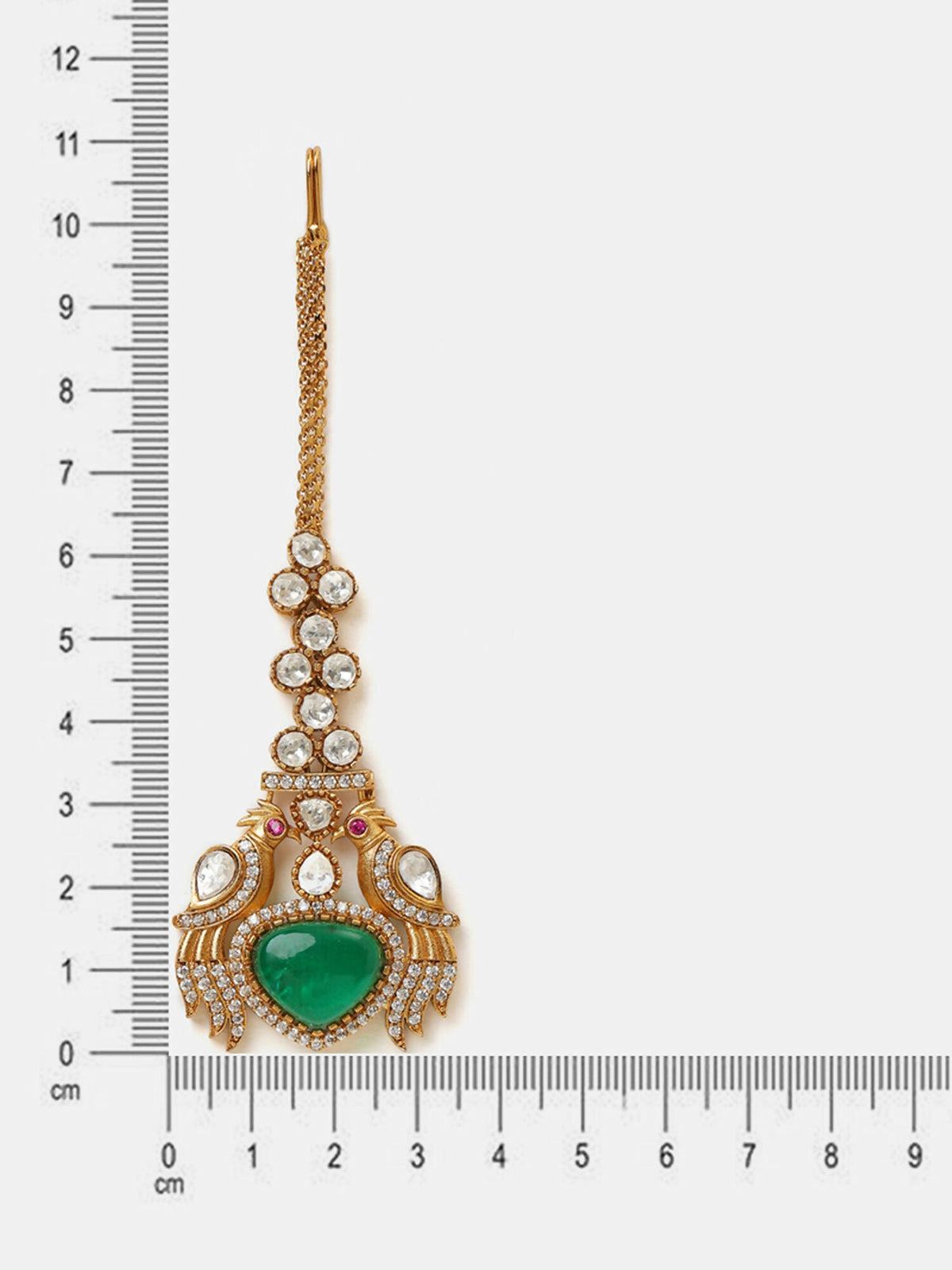 Ruby Raang Heart Kundan Maang Tikka | Grocsy