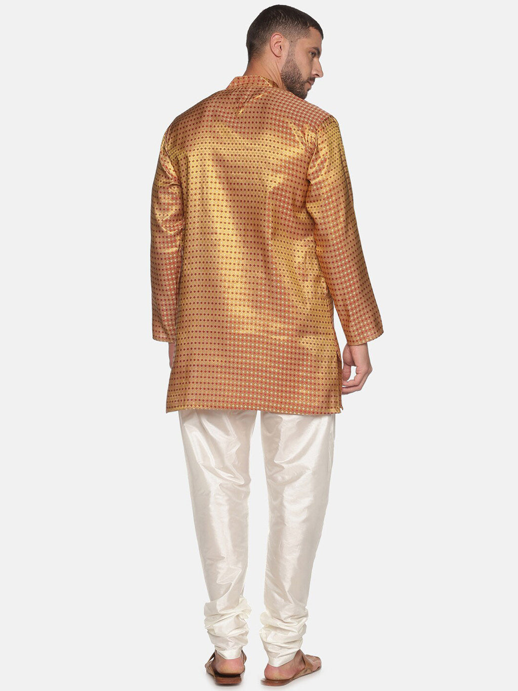 Sethukrishna Men Red Ethnic Motifs Kurta with Churidar | Grocsy