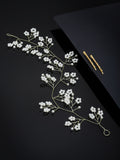 Panash Women Gold-Toned & White Beaded Tiara | Grocsy