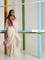 Tikhi Imli Kaftan Saree With Belt | Grocsy