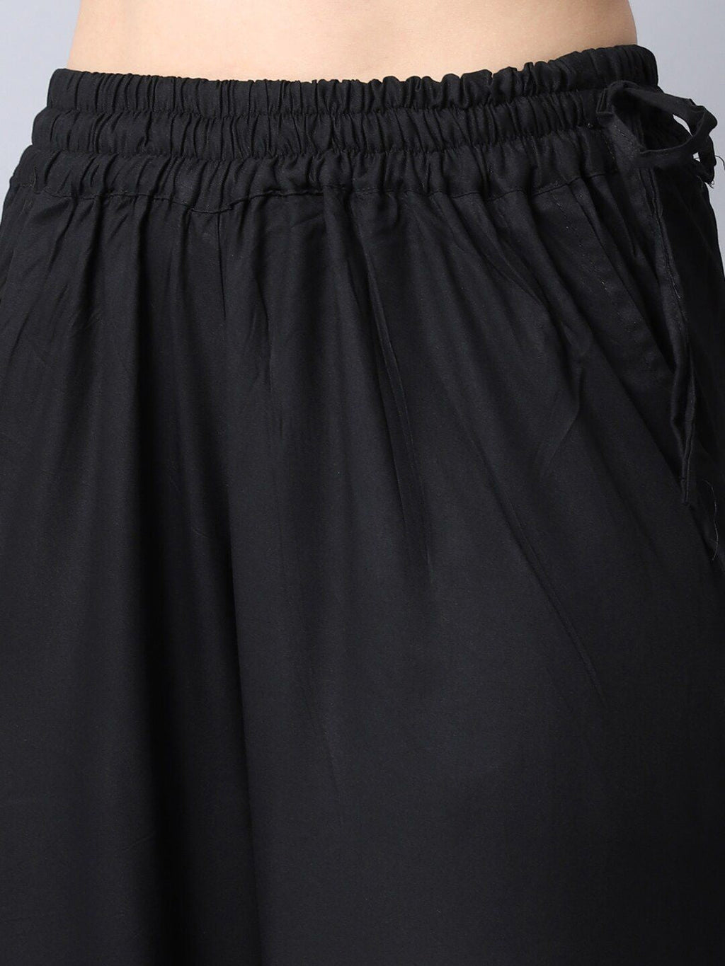 TAG 7 Women Black Flared Ethnic Palazzos | Grocsy