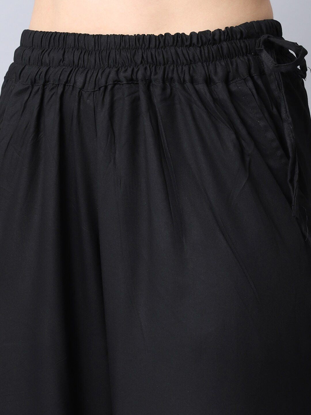TAG 7 Women Black Flared Ethnic Palazzos | Grocsy