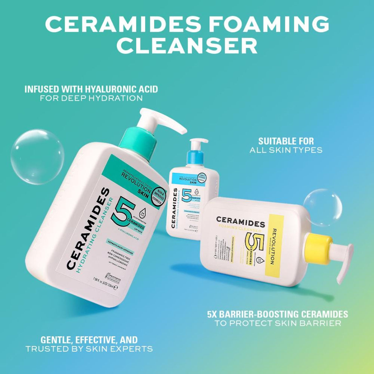 Makeup Revolution Skincare Ceramides Foaming Cleanser | Grocsy