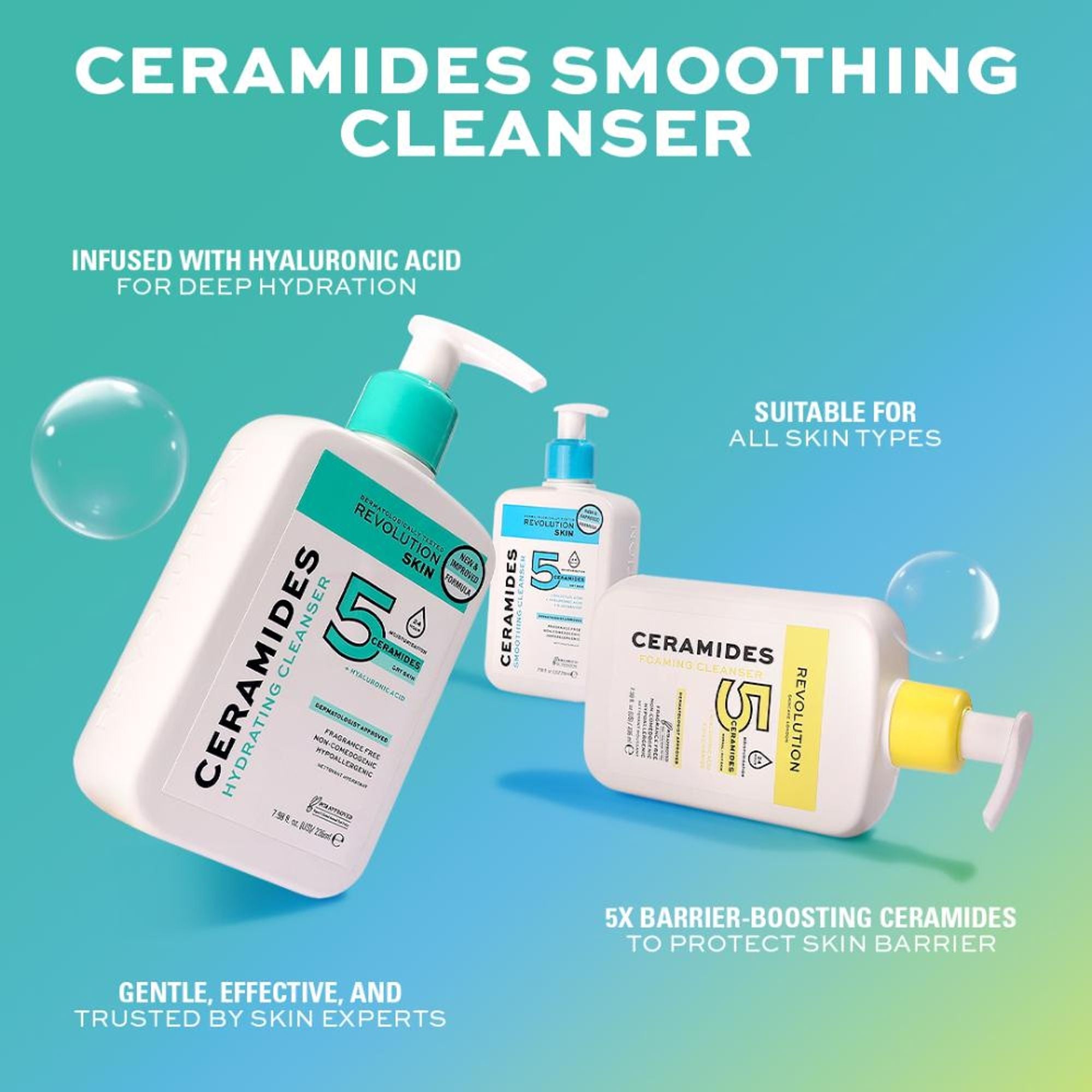 Makeup Revolution Skincare Ceramides Smoothing Cleanser | Grocsy