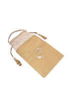 Masq Grey & Gold-Toned Embroidered Potli Clutch