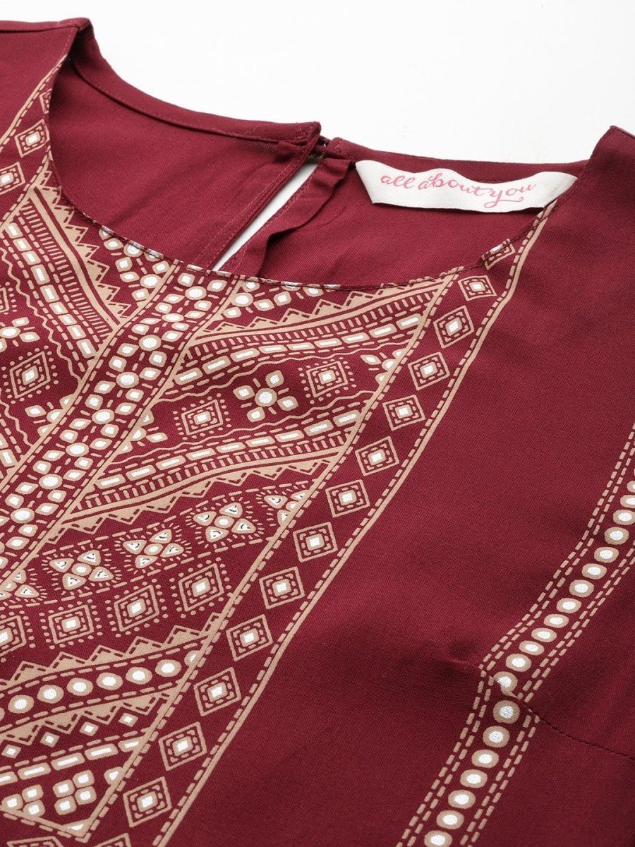 All About You Women Ethnic Motifs Printed Kurta with Palazzos & Dupatta | Grocsy