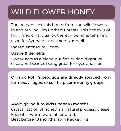 Organic Potli Wild Flower Honey | Grocsy