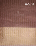 Light Rust Colour Floral Printed Semi Chanderi Saree By Gayathri Reddy Designer Studio | Grocsy