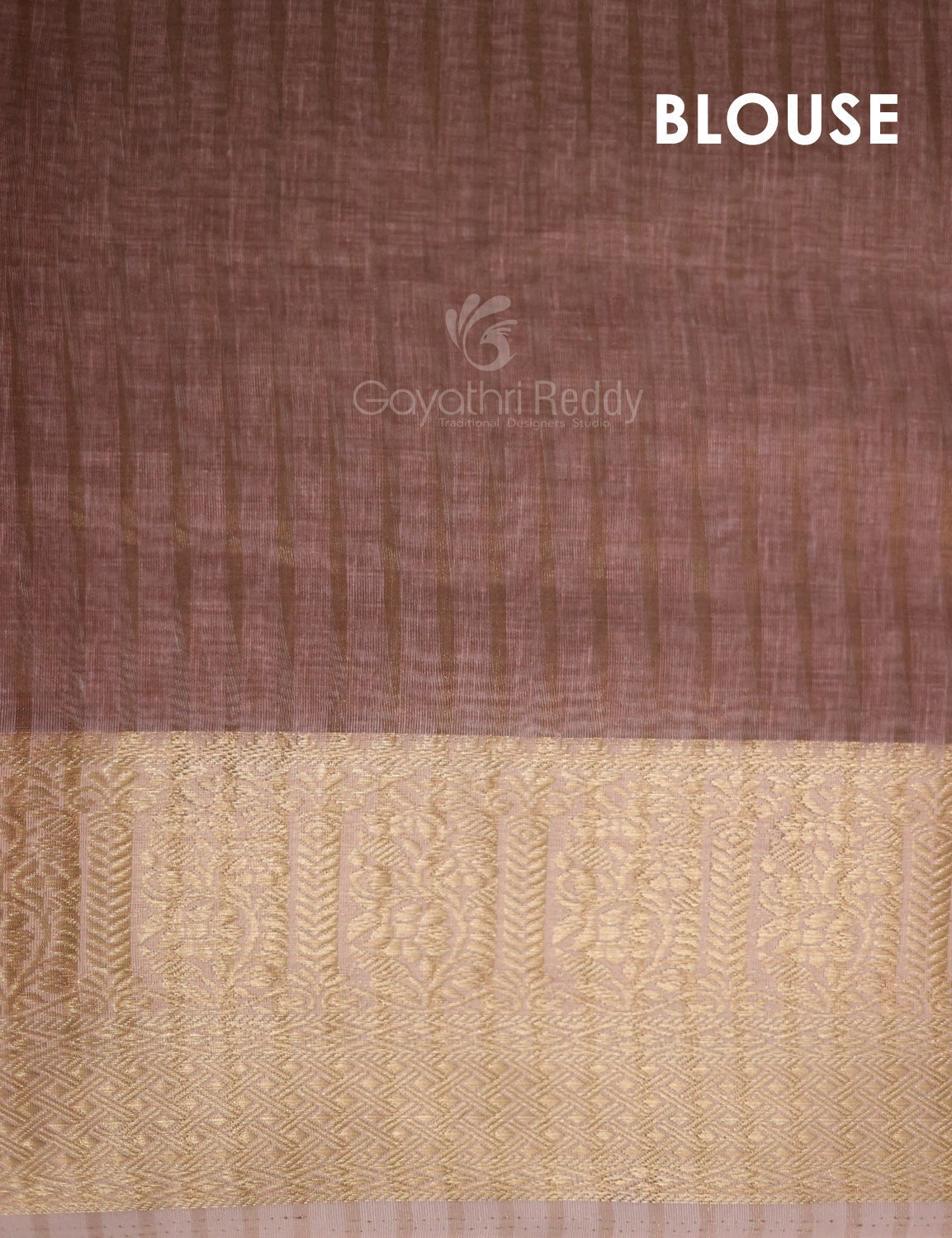 Light Rust Colour Floral Printed Semi Chanderi Saree By Gayathri Reddy Designer Studio | Grocsy
