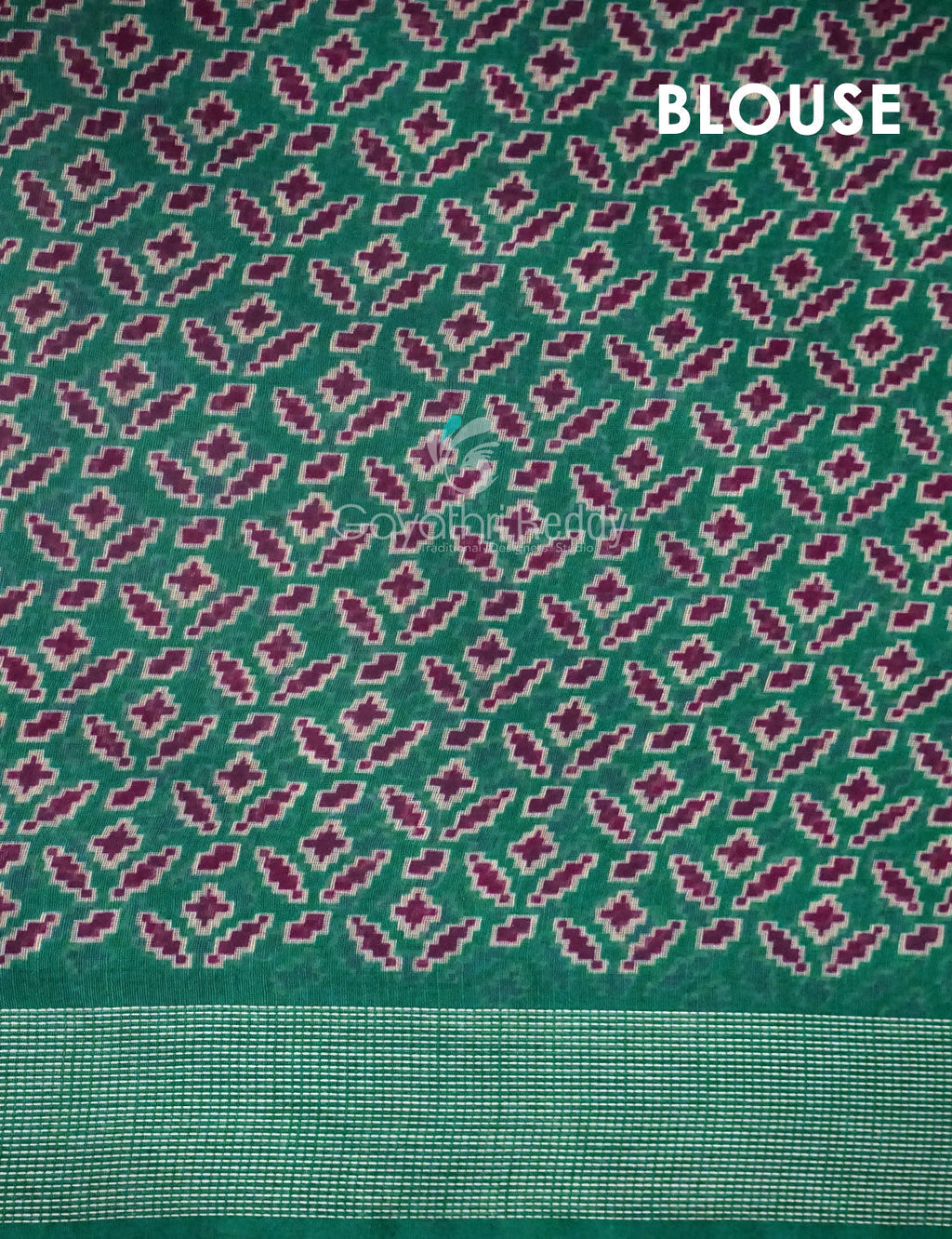 Combination Of Jamuni Colour With Patola Print Semi Chanderi Saree With Contrast Blouse By Gayathri Reddy Designer Studio | Grocsy
