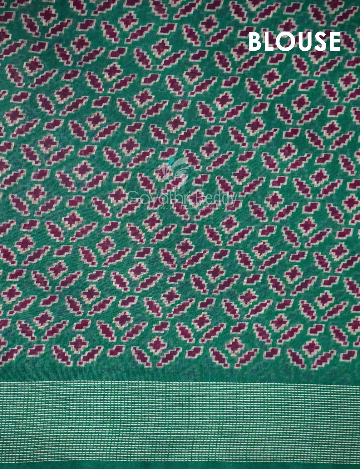 Combination Of Jamuni Colour With Patola Print Semi Chanderi Saree With Contrast Blouse By Gayathri Reddy Designer Studio | Grocsy