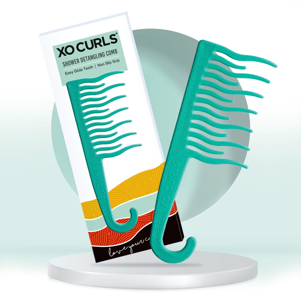 XO Curls Shower Detangling Comb - Green | Grocsy