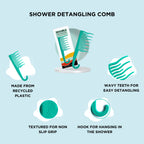XO Curls Shower Detangling Comb - Green | Grocsy