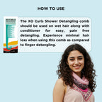 XO Curls Shower Detangling Comb - Green | Grocsy