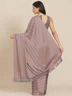 Tikhi Imli Gunmetal-Toned Striped Saree | Grocsy