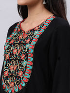 Souchii Women Ethnic Motifs Yoke Design Mirror Work Beautiful Kurta | Grocsy