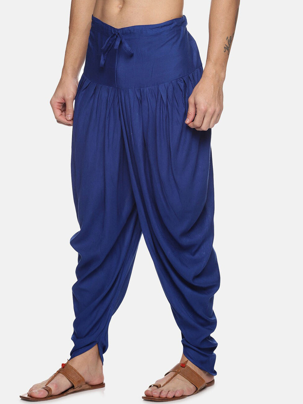 Sethukrishna Men Navy Blue Solid Dhoti Pant | Grocsy