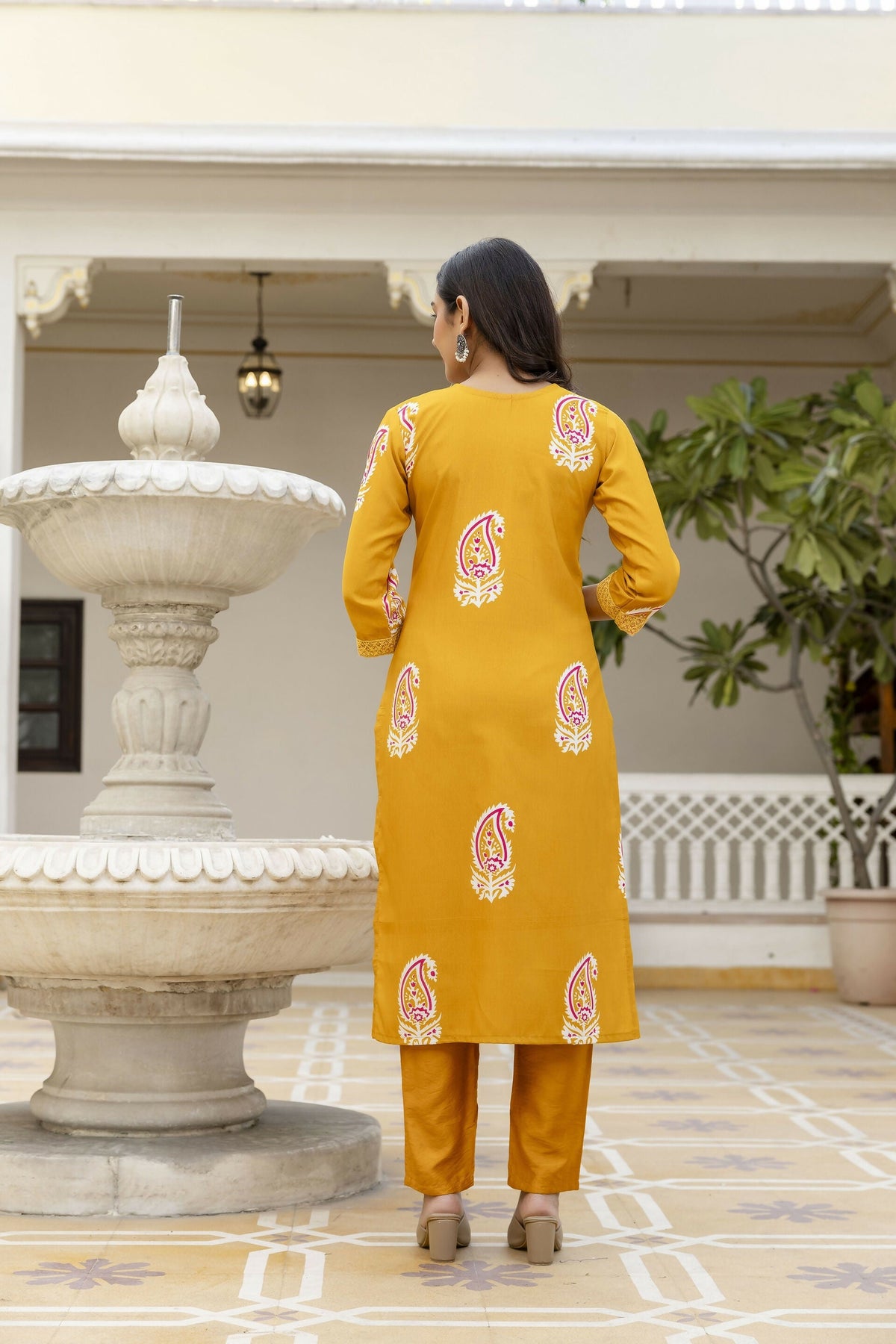 The52 Women's Beautiful Rayon Fabric Printed Work Straight Kurta Pant and Dupatta Set | Grocsy