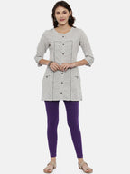 Souchii Violet Solid Slim-Fit Ankle-Length Leggings | Grocsy