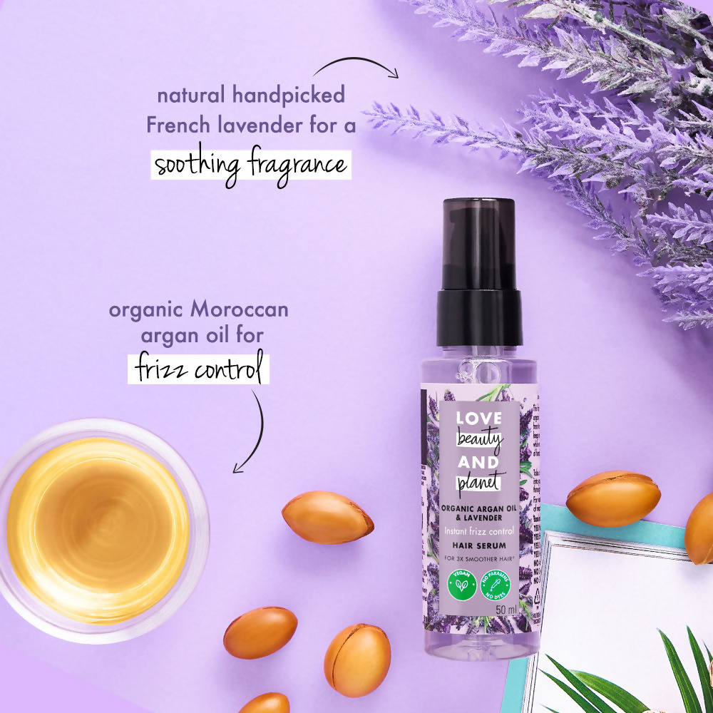 Love Beauty And Planet Organic Argan Oil & Lavender Hair Serum | Grocsy