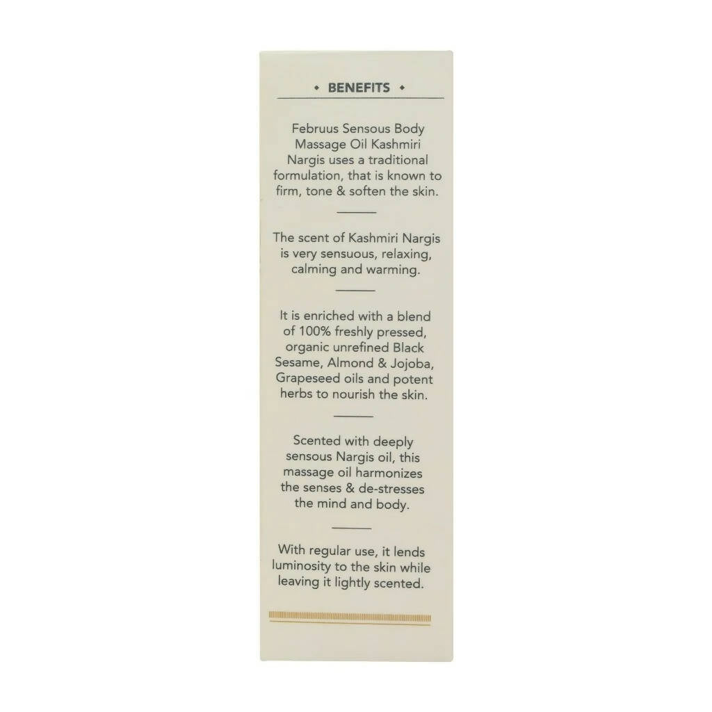 Februus Organics Kashmiri Nargis Body Oil | Grocsy