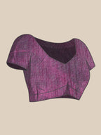 Tikhi Imli Purple & Grey Abstract Print Net Saree | Grocsy