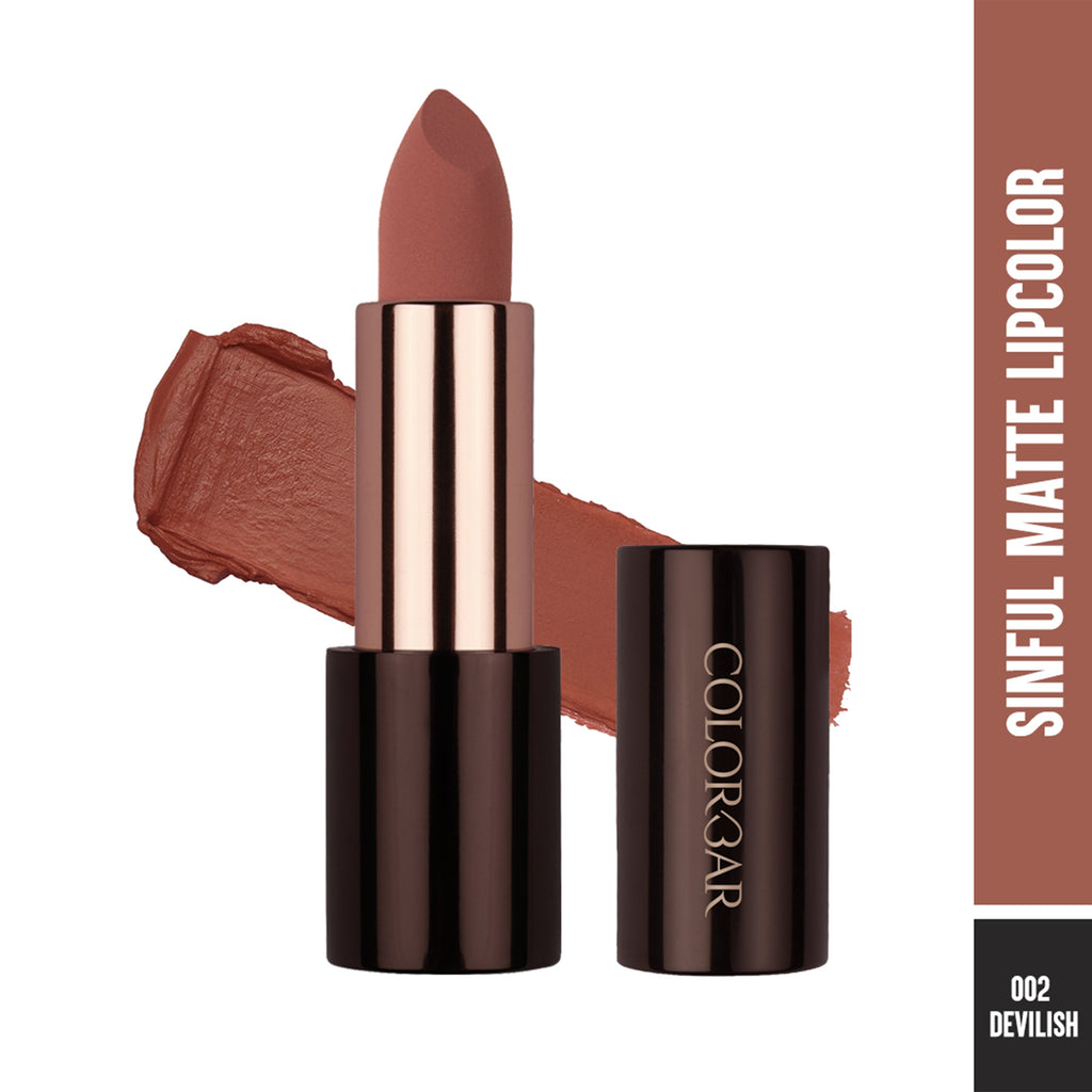 Colorbar Sinful Matte Lipcolor Devilish - 002 Rust | Grocsy
