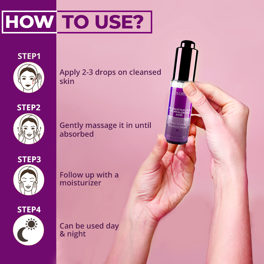 Colorbar Serum 2%Salicylic Acid + 1% Hyaluronic Acid | Grocsy