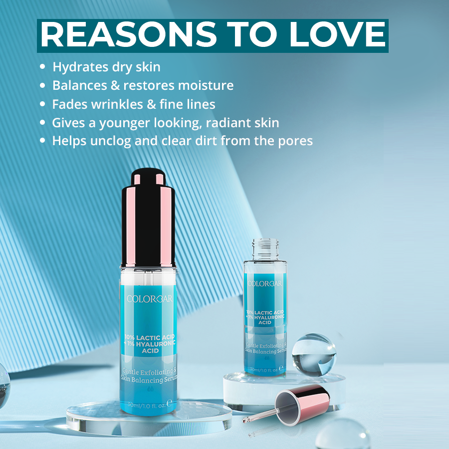 Colorbar Serum 10%Lactic Acid + 1%Hyaluronic Acid | Grocsy