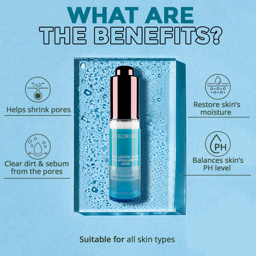 Colorbar Serum 10%Lactic Acid + 1%Hyaluronic Acid | Grocsy