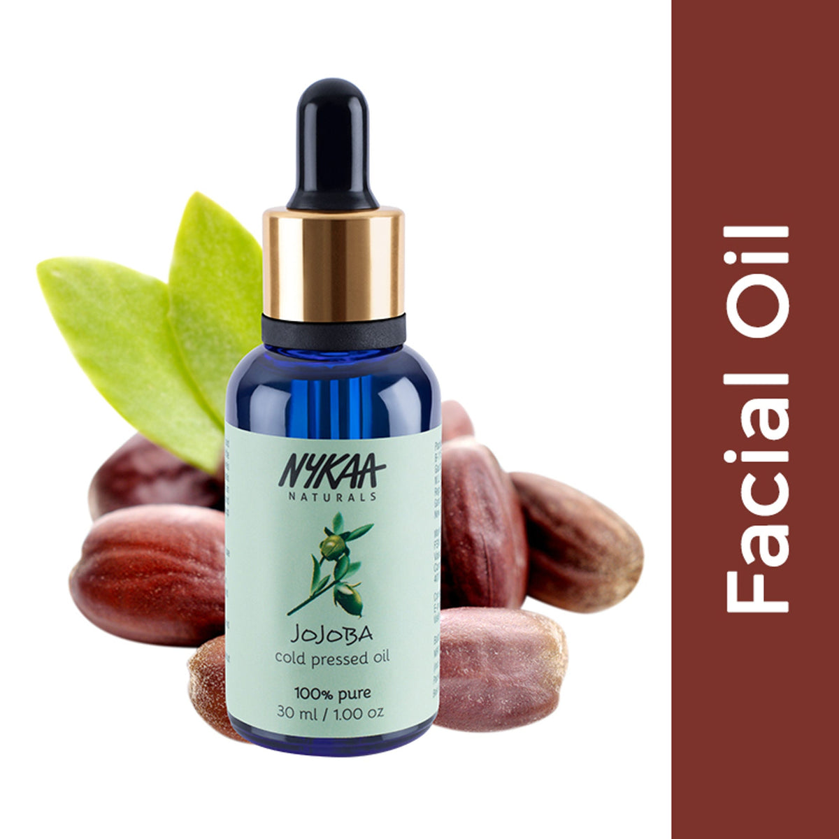 Nykaa Naturals Jojoba 100% Pure Cold Pressed Face Oil-Deep Hydration & Nourishment - All Skin Types | Grocsy