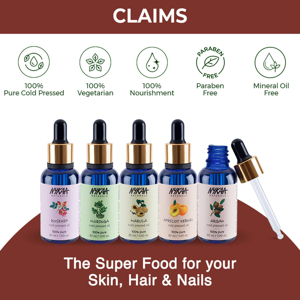 Nykaa Naturals Jojoba 100% Pure Cold Pressed Face Oil-Deep Hydration & Nourishment - All Skin Types | Grocsy