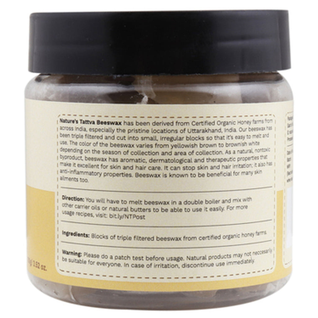 Tattvalogy Pure Beeswax Blocks in Jar Packaging, Perfect for Making Lip Balm, Lotion Bars | Grocsy