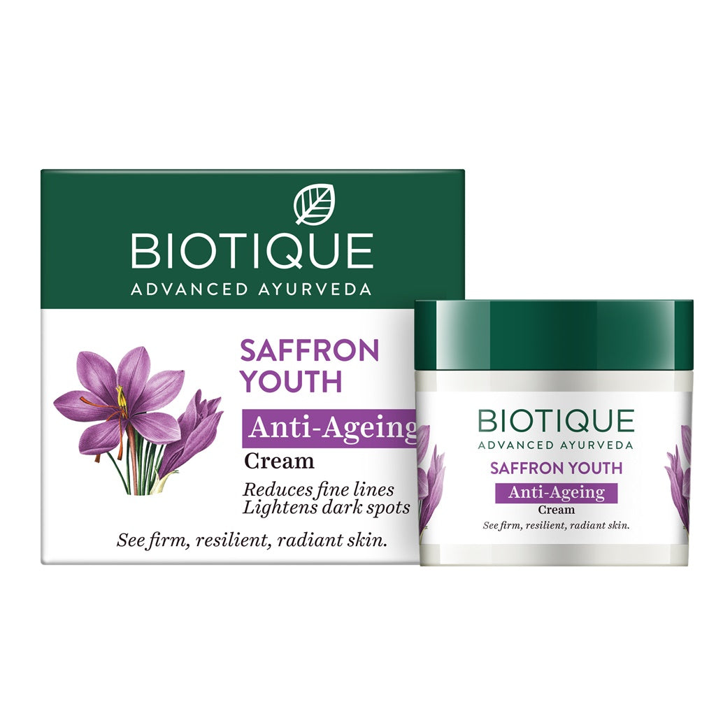 Biotique Advanced Ayurveda Bio Saffron Youth Anti-aging Cream | Grocsy