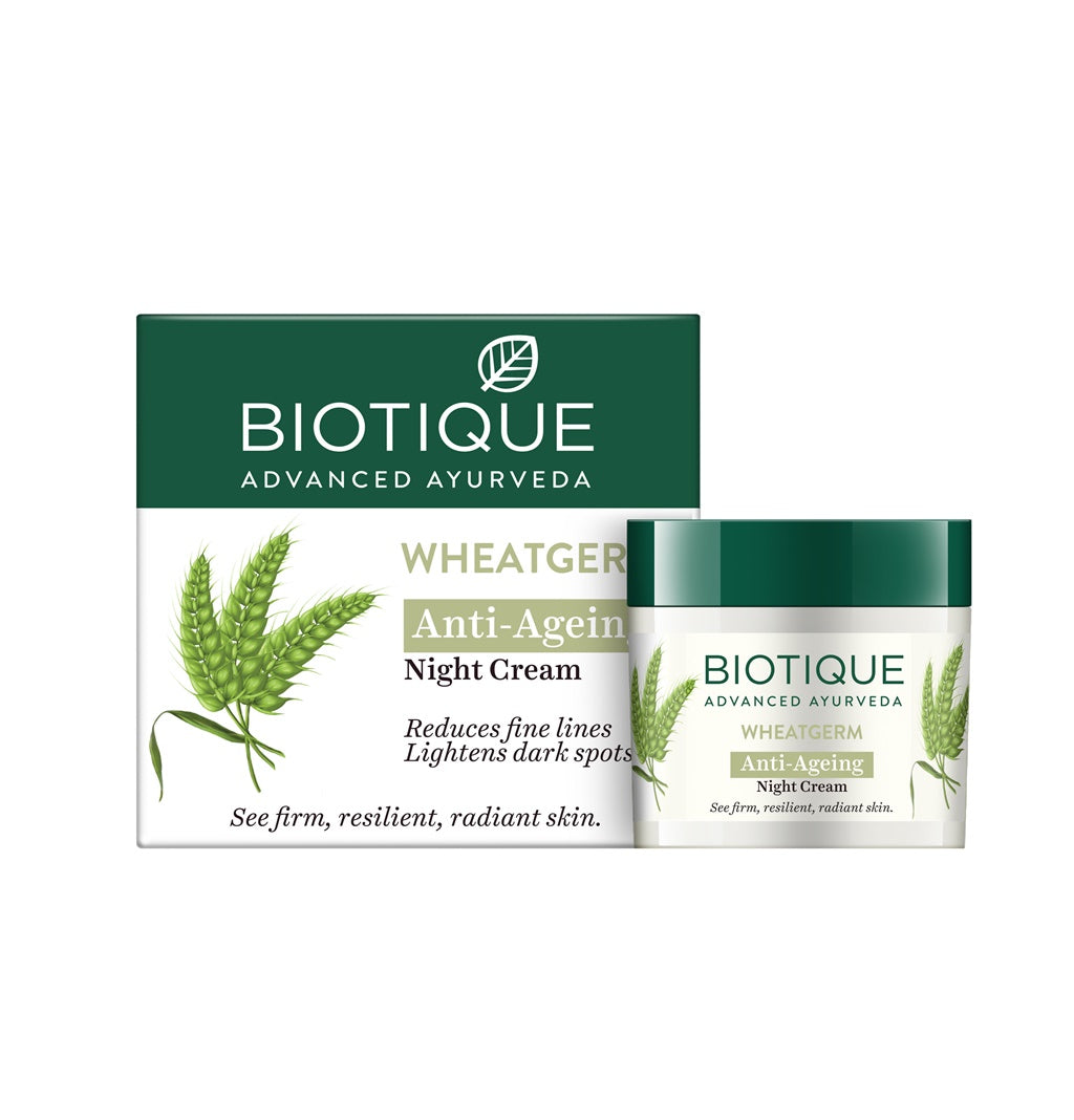 Biotique Advanced Ayurveda WheatGerm Anti-Ageing Night Cream | Grocsy