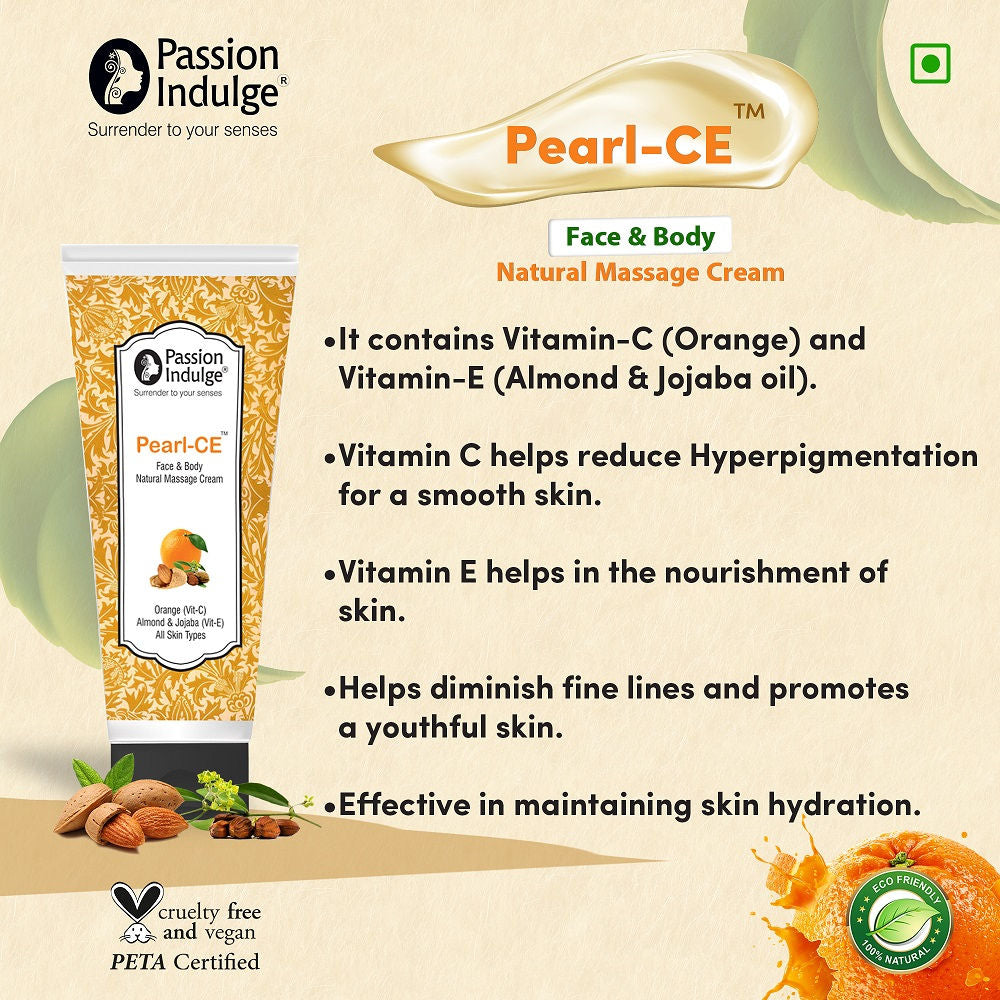 Passion Indulge Pearl-CE Face And Body Natural Massage Cream | Grocsy