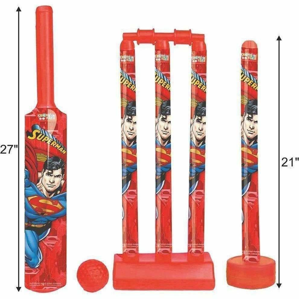 Cricket Set with 1 Plastic Bat & Ball, 4 Wickets, Base and Ball Cricket Kit | Grocsy