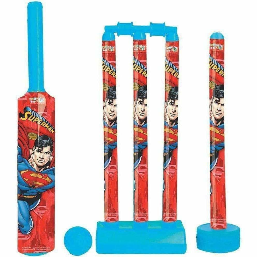Cricket Set with 1 Plastic Bat & Ball, 4 Wickets, Base and Ball Cricket Kit | Grocsy