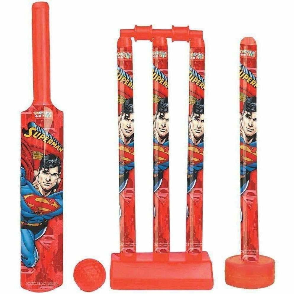 Cricket Set with 1 Plastic Bat & Ball, 4 Wickets, Base and Ball Cricket Kit | Grocsy