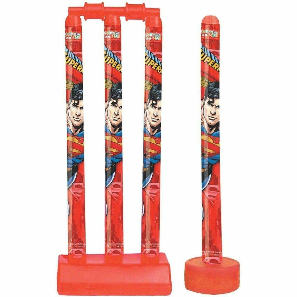 Cricket Set with 1 Plastic Bat & Ball, 4 Wickets, Base and Ball Cricket Kit | Grocsy